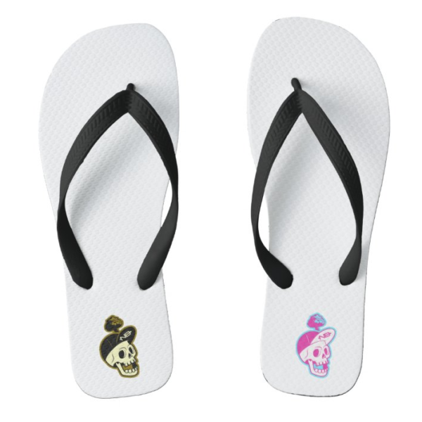 NBFlips White NB Logo Flip-Flops