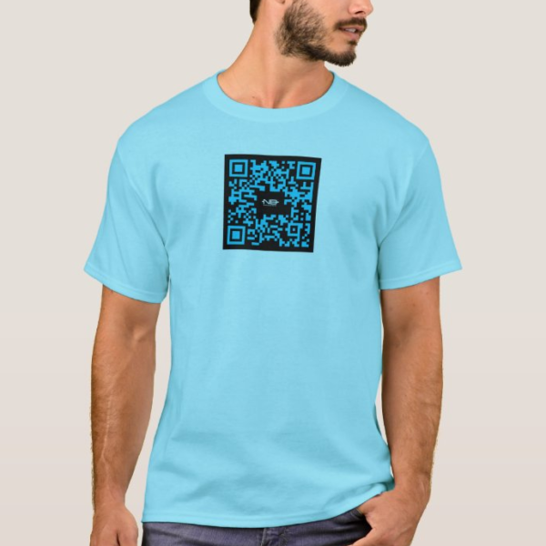NBMensBlueTQR Guyz Blue NB Logo and QR Code Tee